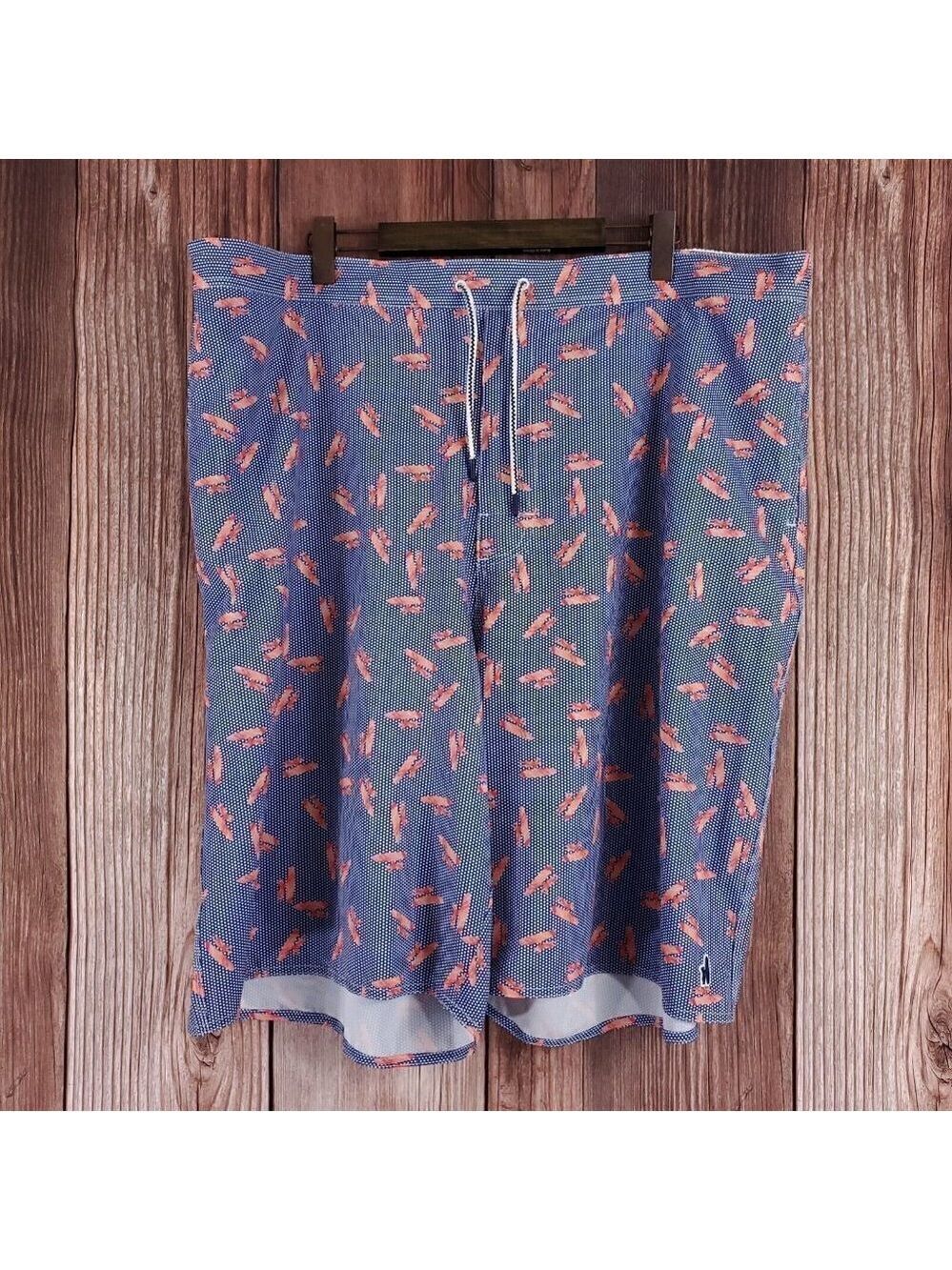 Johnnie-O Mens Size 3XLT Blue Surfboard Board Shorts Swim Trunks Unlined Beach
